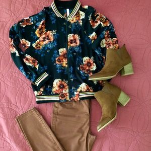 Floral Bomber Jacket